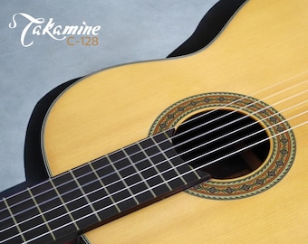 Takamine Classical Guitar - model "C-128" Made in Japan with Original Branded Hard Case, 1980s