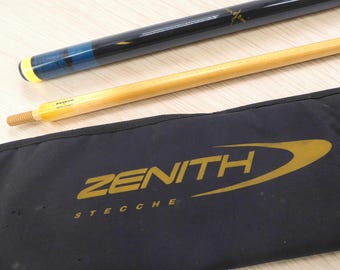 Zenith "Horse Blu" Pool Cue Signed by Renzo Longoni 640 GM - 1990