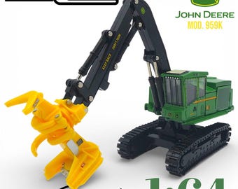 Ertl - Taladora apiladora forestal sobre orugas John Deere 959K - 1:64 - Modelo de camión - MODELO DESCATALOGADO
