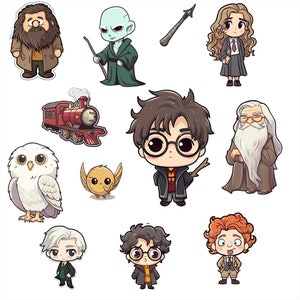 Carino piccolo HP Magic Wizard Character Set PNG Transparenter Hintergrund Bündel Bundle Magie Zauberer - 10 caratteri!