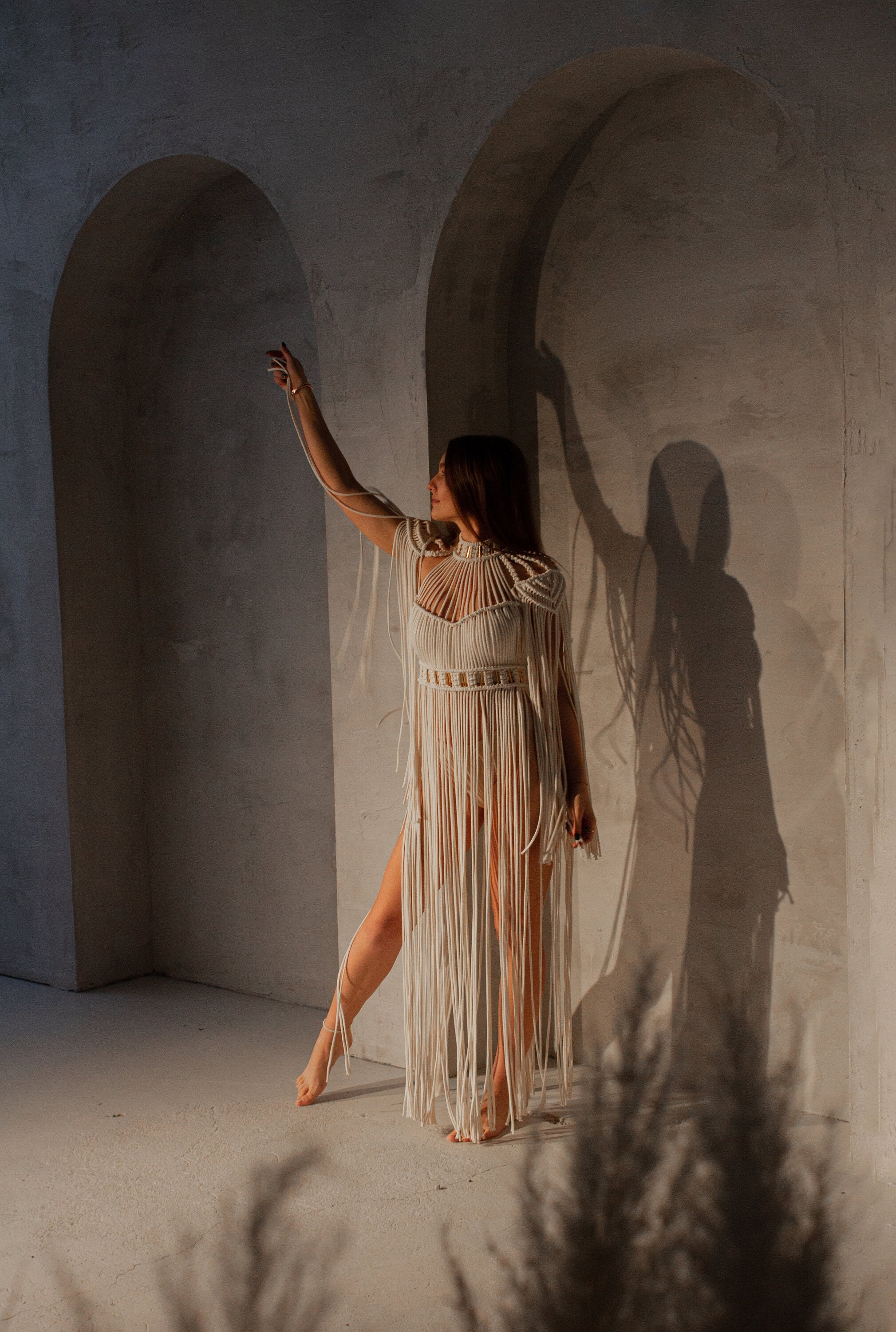 Boho wedding dress, fairy wedding dress, elopement dress, white goddess dress, unique wedding dress, greek goddess dress, bohemian dress