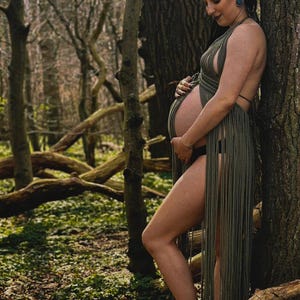 Boho maternity dress with ADJUSTED size, congratulations pregnancy gift, maternity maxi dress for photoshoot, bohemian maternity gown