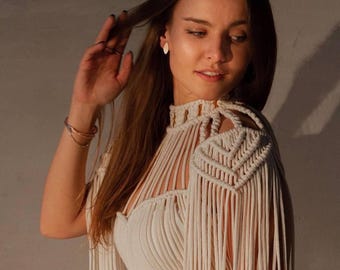 Goddess photoshoot dress, bohemian wedding dress, elopement dress, greek goddess dress, fairy dress, macrame dress, wedding dress boho