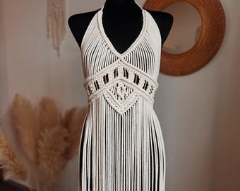 Summer sheer macrame dress with adjusted size, photoshoot coverup, beach greek goddess dress, simple beach wedding dress
