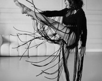 Black goddess macrame maxi dress for wedding or festival: bohemian cotton outfit with adjusted size