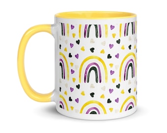 Nonbinary Pride Coffee Mug: Rainbow LGBTQ+ Gift