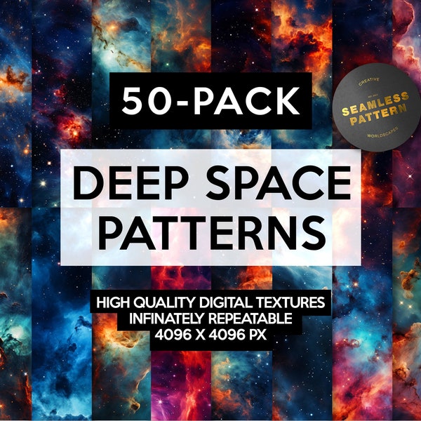 Seamless Space Pattern, Space Pattern, Universe Texture, Night Sky Stars, Galaxy Digital Paper, Digital Paper