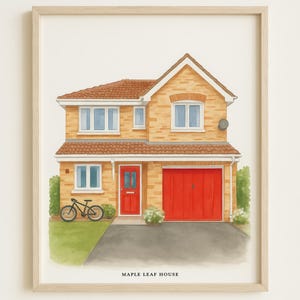 Ritratto di casa personalizzato / Dipinto ad acquerello personalizzato per la casa / Regalo per la nuova casa / Regalo di inaugurazione della casa / Regalo per la vendita della casa / Regalo per agente immobiliare