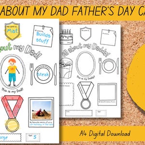 Tarjeta del Día del Padre "Todo sobre mi papá" / Tarjeta imprimible / Tarjeta "Todo sobre mi papá" / Tarjeta digital / Descarga digital / Papá, papá, papá, abuelo