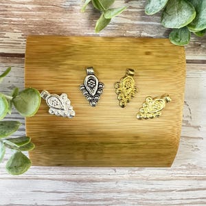 Brass Charm, Brass Pendant Drop for Macrame in four colors