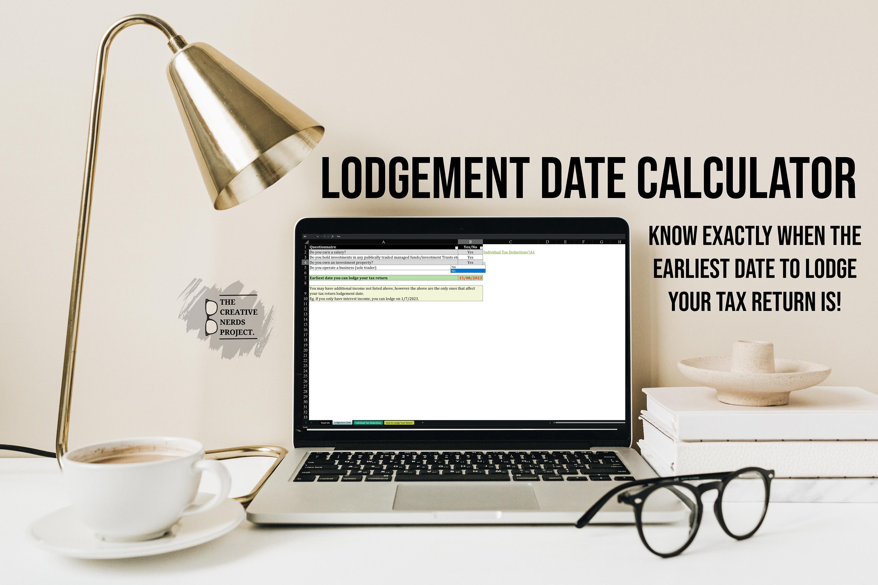 Australian Individual Tax Deductions Checklist & Calculator 2023 Excel Template, Tax