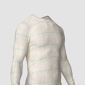 3D Digital Garment Compression Long Sleeve T-shirt .zprj file compatible with CLO 3D and Marvelous Designer
