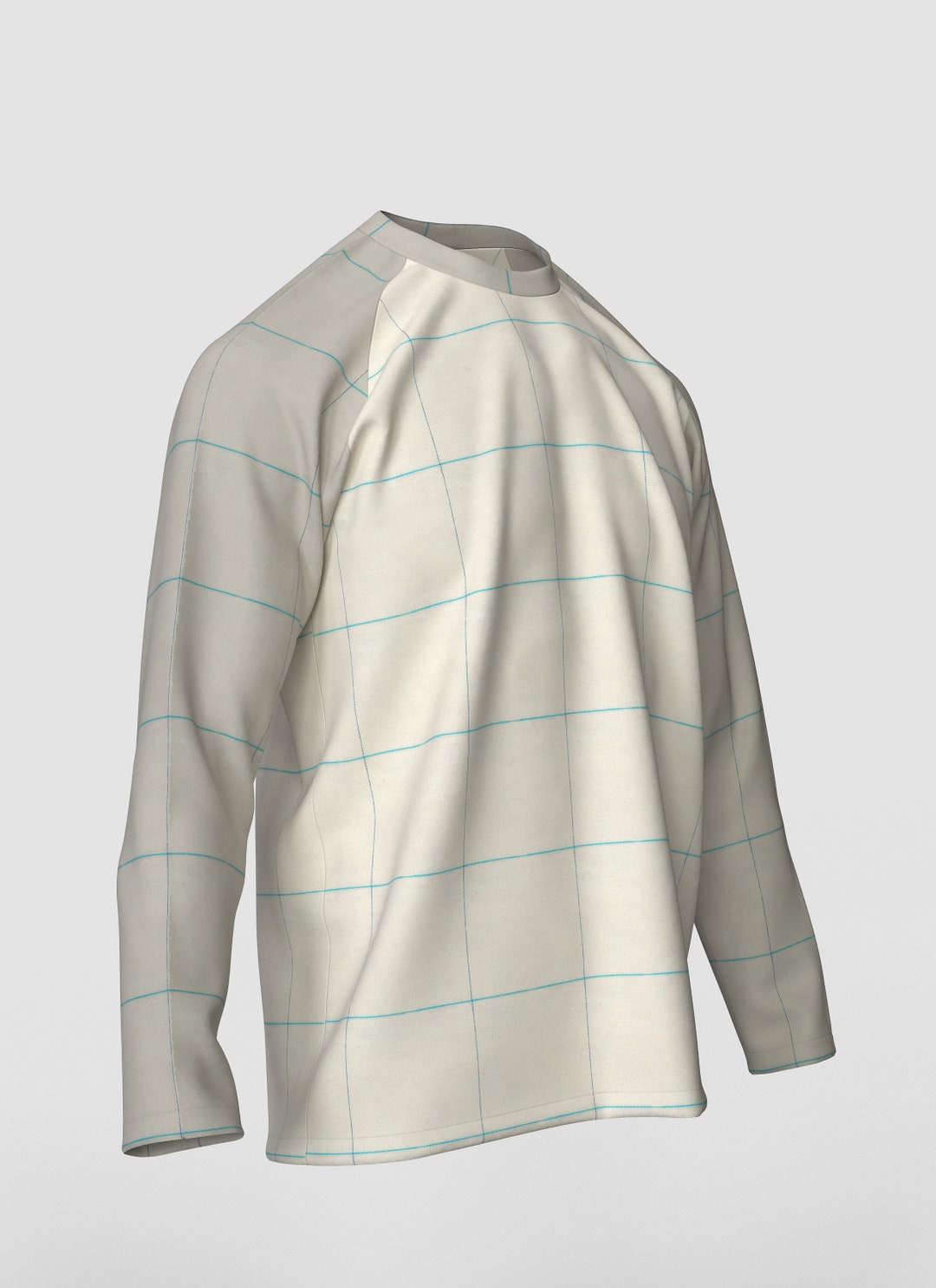 Computer Graphics Garment 3D Digital Garment Long Sleeve Raglan T-shirt .zprj File Compatible ...