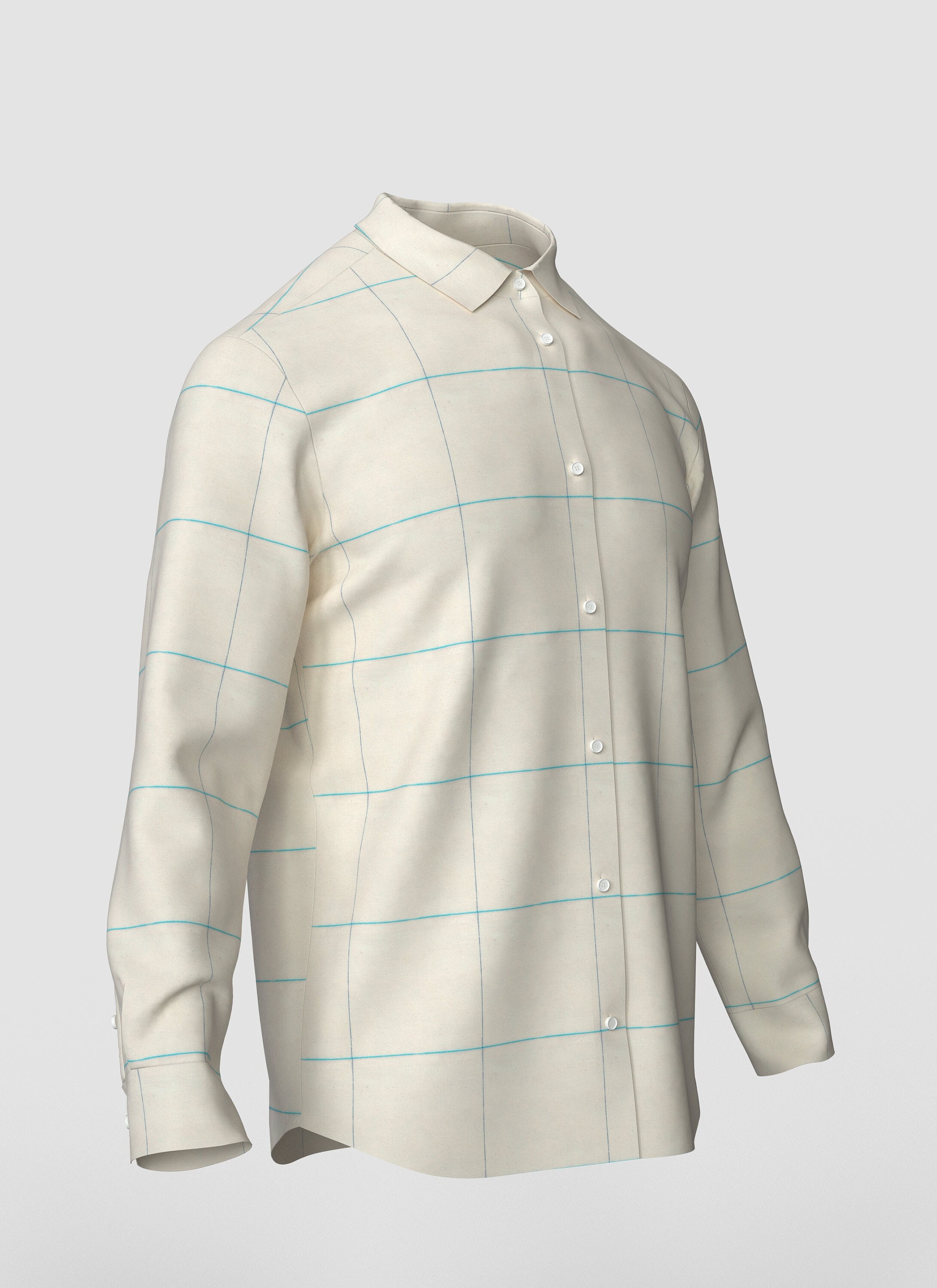 3D Digital Garment Long Sleeve Shirt .zprj File Compatible