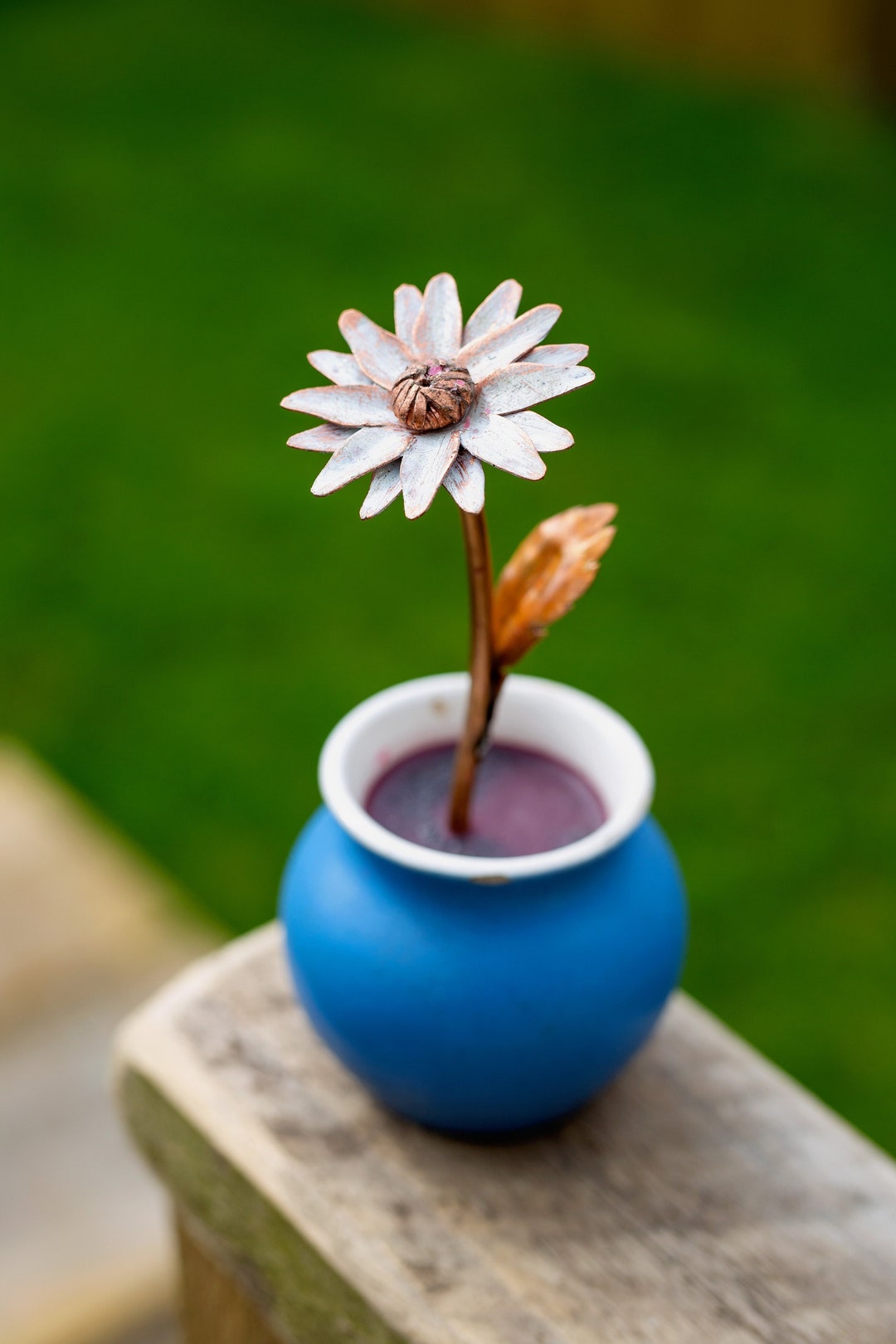 Copper Daisy in Vase - Etsy