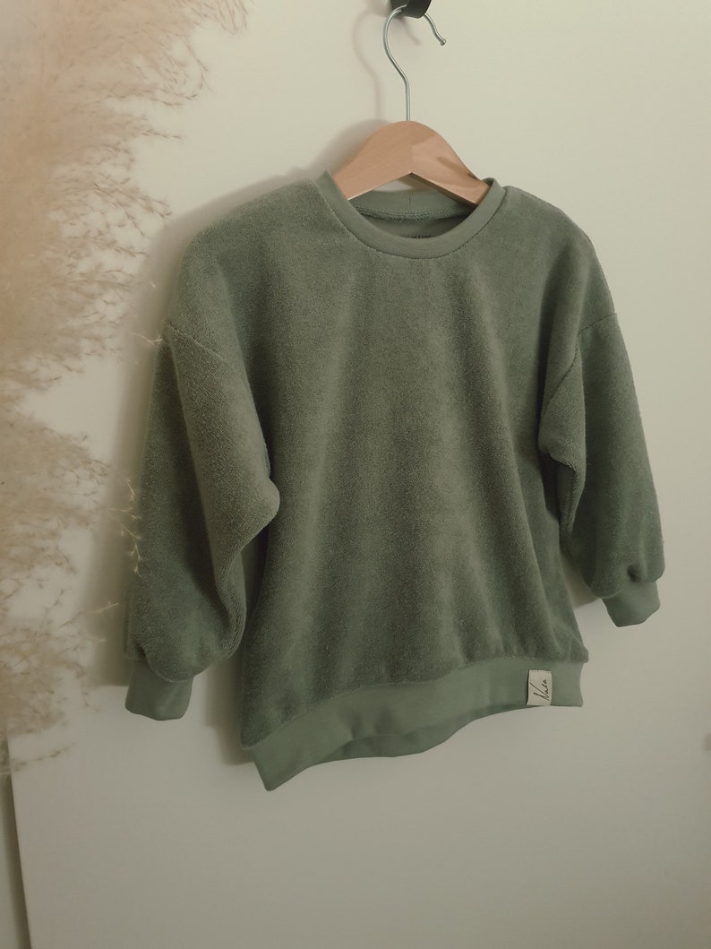 Oversized Sweater aus French Terry oder Frotteejersey verschiedene Farben Mint Frottejersey