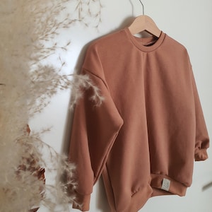 Oversized Sweater aus French Terry oder Frotteejersey verschiedene Farben pfirsich Bio Sweat