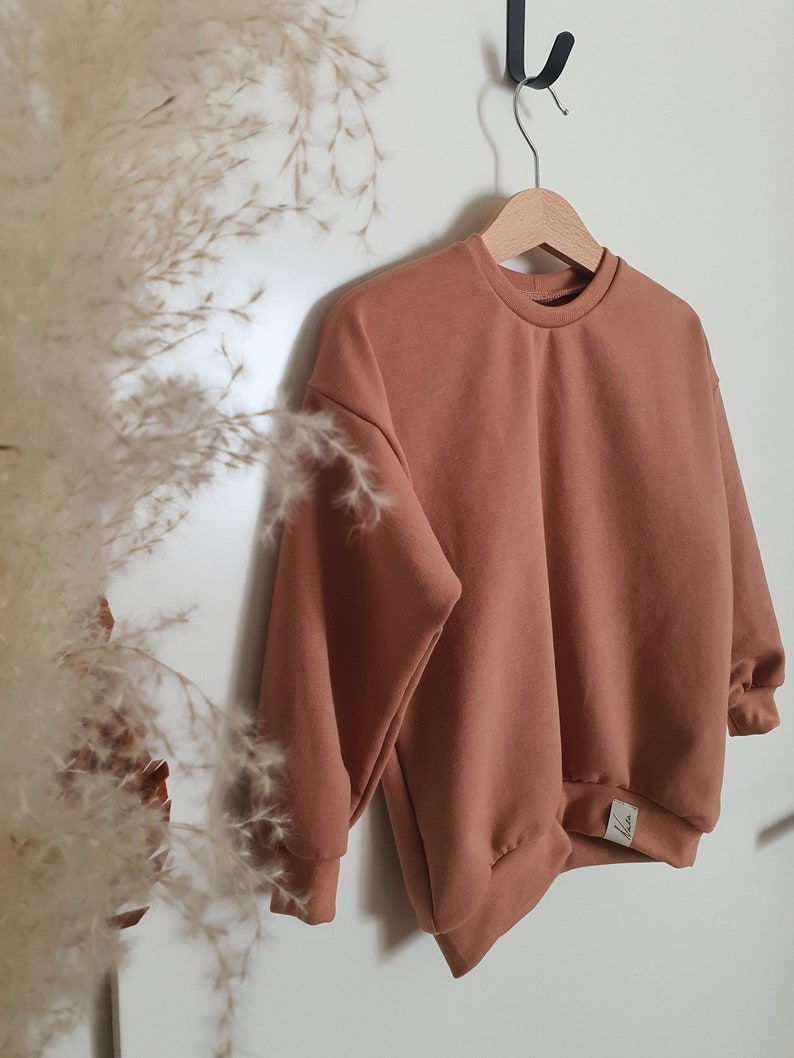 Oversized Sweater aus French Terry oder Frotteejersey verschiedene Farben pfirsich Bio Sweat