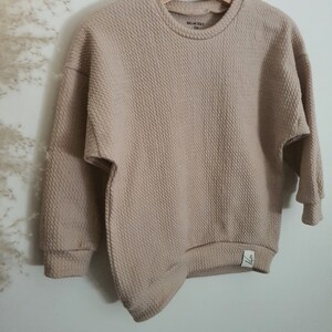 Oversized Sweater aus French Terry oder Frotteejersey verschiedene Farben beige Minizopfjersey