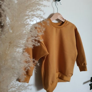 Oversized Sweater aus French Terry oder Frotteejersey verschiedene Farben Camel