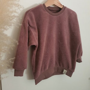 Oversized Sweater aus French Terry oder Frotteejersey verschiedene Farben mauve Frottejersey