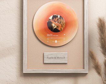 Custom Vinyl Record Print - Anniversary Wall Art with Frame Options - Christmas Gift for Him Her - Bride and Groom