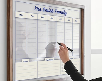 Personalized Family Calendar, Dry Erase Monthly Calendar Board, Minimalist Wall Calendar, Family Calendar, Large Acrylic Calendar For Wall