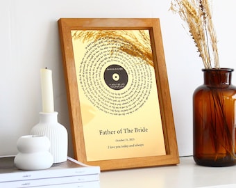 Custom Foil Metallic Song Lyrics Art - Father of the Bride Gift - Frame for Dad - Father Daughter Dance - Wedding Song Lyrics - Fathers Day