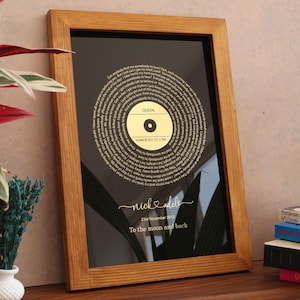 Custom Foil Metallic Song Lyrics - Personalized Vinyl Record Song with Lyrics - Favorite Song Gifts - Wedding Song Print - Anniversary Print