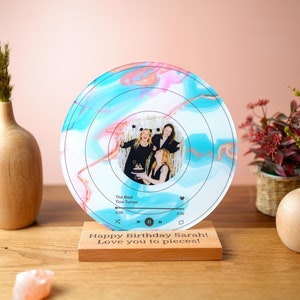 Personalized Vinyl Record with Photo - Birthday Gift for Her Him - Valentines Day Gift - Acrylic Song Plaque - Anniversary Gift for Friends