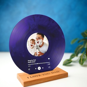 Fathers Day Gift from Daughter - Personalized Dad Gift - Custom Vinyl Record - Gift for Dad - Dad Birthday - Music Plaque - Fathers Day Gift
