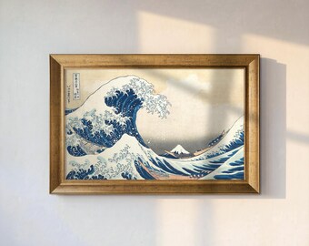The Great Wave off Kanagawa Hokusai Canvas Wall Art Print, Poster Print Japanese Art, Hokusai Japanese Canvas, Mount Fuji Ocean Wave Decor