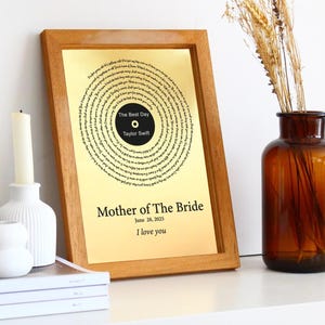 Custom Foil Metallic Song Lyrics - Mother of the Bride Gift - Mom and Bride - Mom Gift from Daughter - Meaningful Gift - Mothers Day Gift