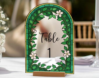 Wedding Table Decoration, Unique Floral Table Numbers, Wedding Table Numbers, Wildflowers Wedding Table Signs, Acrylic Wedding Table Numbers
