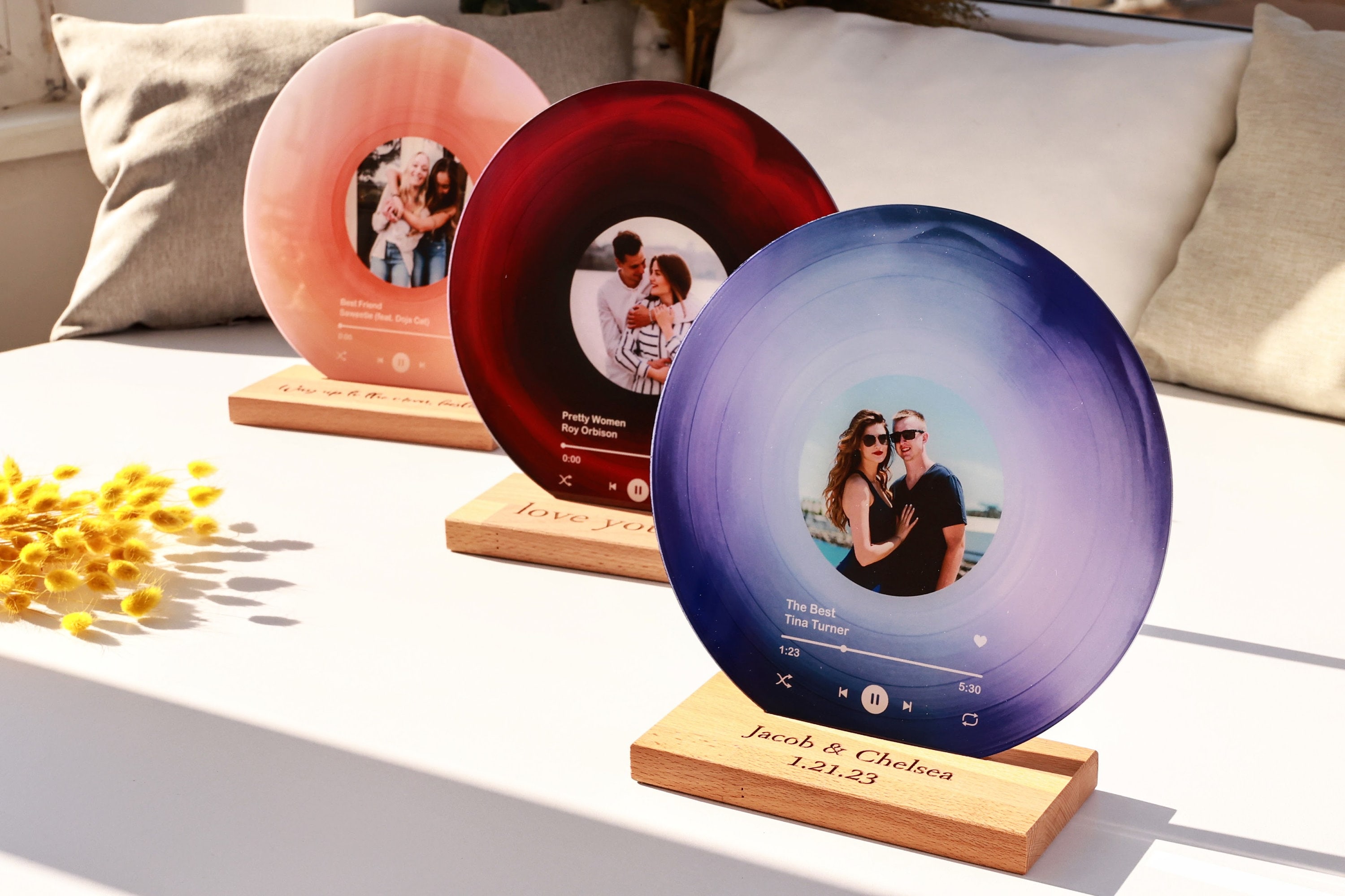 Personalized Vinyl Record with Photo - Birthday Gift for Her Him - Valentines Day Gift - Acrylic Song Plaque - Anniversary Gift for Friends