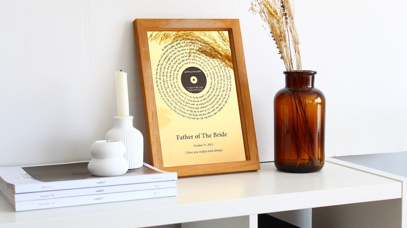 Custom Foil Metallic Song Lyrics Art - Father of the Bride Gift - Frame for Dad - Father Daughter Dance - Wedding Song Lyrics - Fathers Day