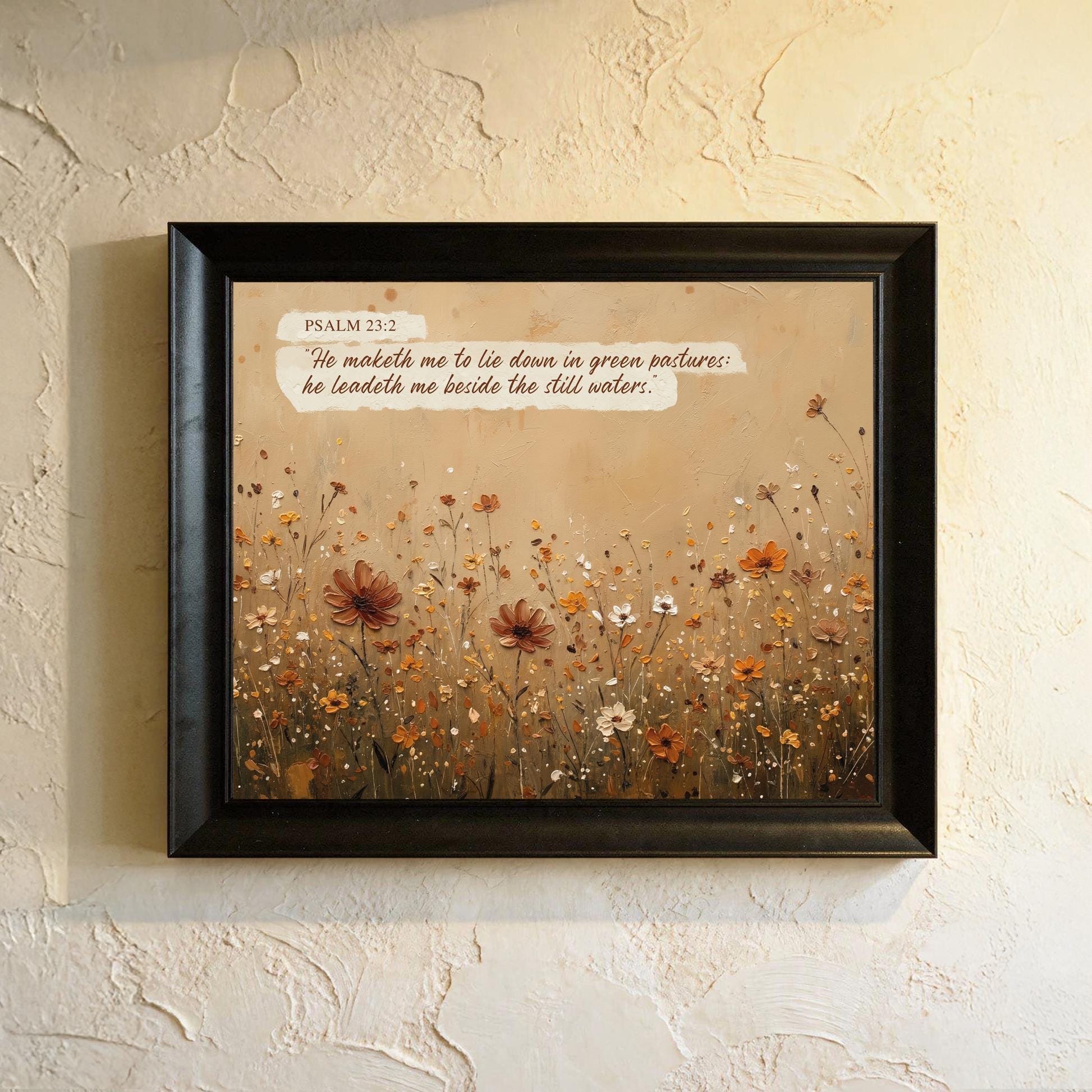 Wildflower Field Bible Verse Wall Art, Christian Framed Scripture Print ...