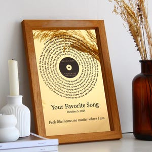 Personalized Vinyl Record Song with Lyrics - Favorite Song Gifts - Custom Foil Metallic Song Lyrics - Wedding Song Print - Anniversary Print
