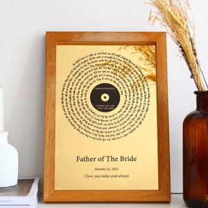Custom Foil Metallic Song Lyrics Art - Father of the Bride Gift - Frame for Dad - Father Daughter Dance - Wedding Song Lyrics - Fathers Day