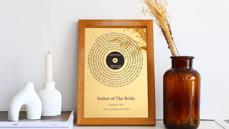 Custom Foil Metallic Song Lyrics Art - Father of the Bride Gift - Frame for Dad - Father Daughter Dance - Wedding Song Lyrics - Fathers Day