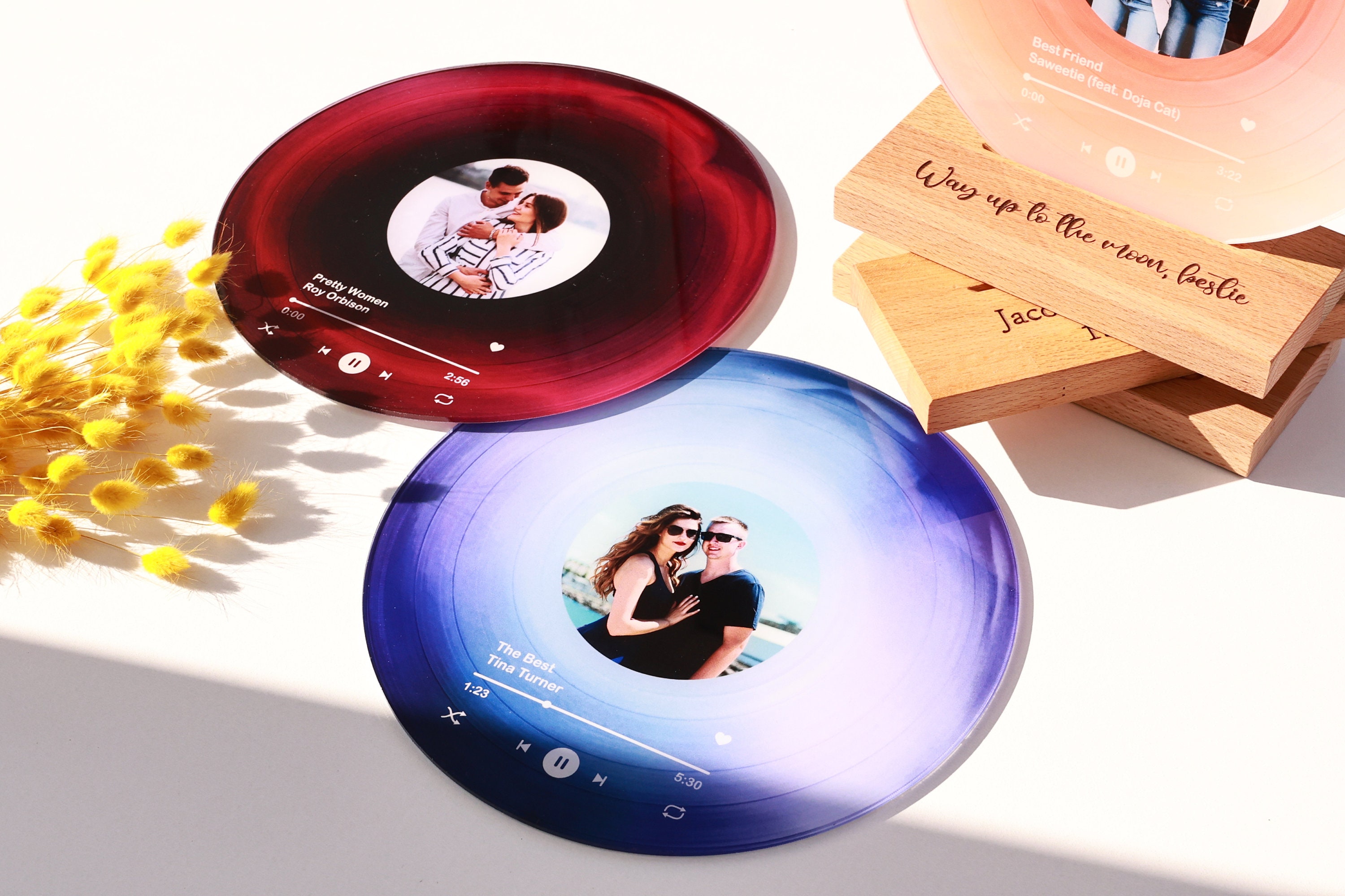 Personalized Vinyl Record with Photo - Birthday Gift for Her Him - Valentines Day Gift - Acrylic Song Plaque - Anniversary Gift for Friends
