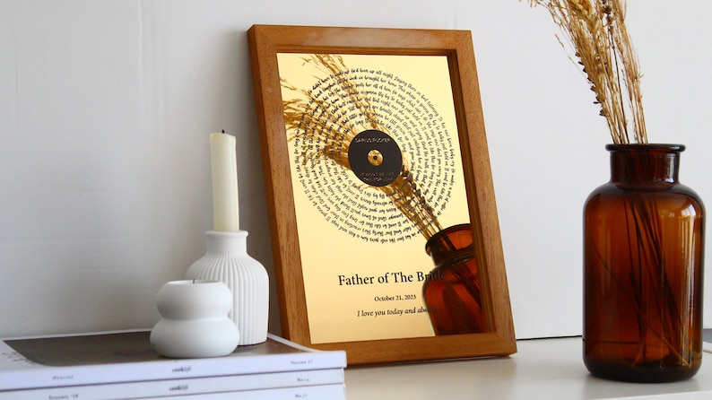 Custom Foil Metallic Song Lyrics Art - Father of the Bride Gift - Frame for Dad - Father Daughter Dance - Wedding Song Lyrics - Fathers Day
