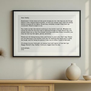 Carta personalizada para el Día del Padre - Regalo para papá de los niños - Regalo de cumpleaños para papá - Impresión de poema - Idea de regalo escrita a mano para papá - Regalo para papá