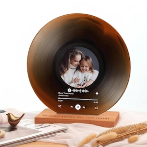 Custom Acrylic Vinyl Record with Photo and Song – Personalized Gift for Mom from Daughter Son – Elegant Mothers Day Keepsake - Mom Birthday