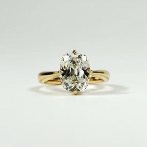 Cushion cut moissanite engagement ring solid gold old Mine solitaire vintage ring anniversary gift for women/wife