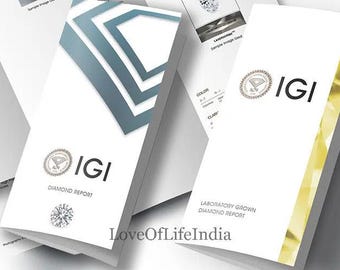 IGI Certificate of Lab Diamond natural Diamond and jewellery certificate for you surety