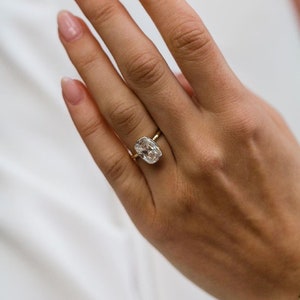 2.40 CT cushion cut moissanite engagement ring  old mine solitaire ring for her anniversary gift for women/wife