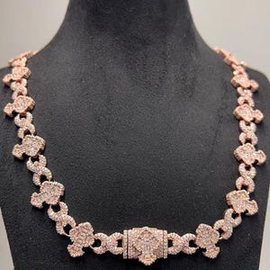 Collar de cadena cubana de moissanita VVS de 15 mm, cadena de eslabones cubanos pesados, hecho a mano, cadena cubana de plata esterlina 925, regalo para él