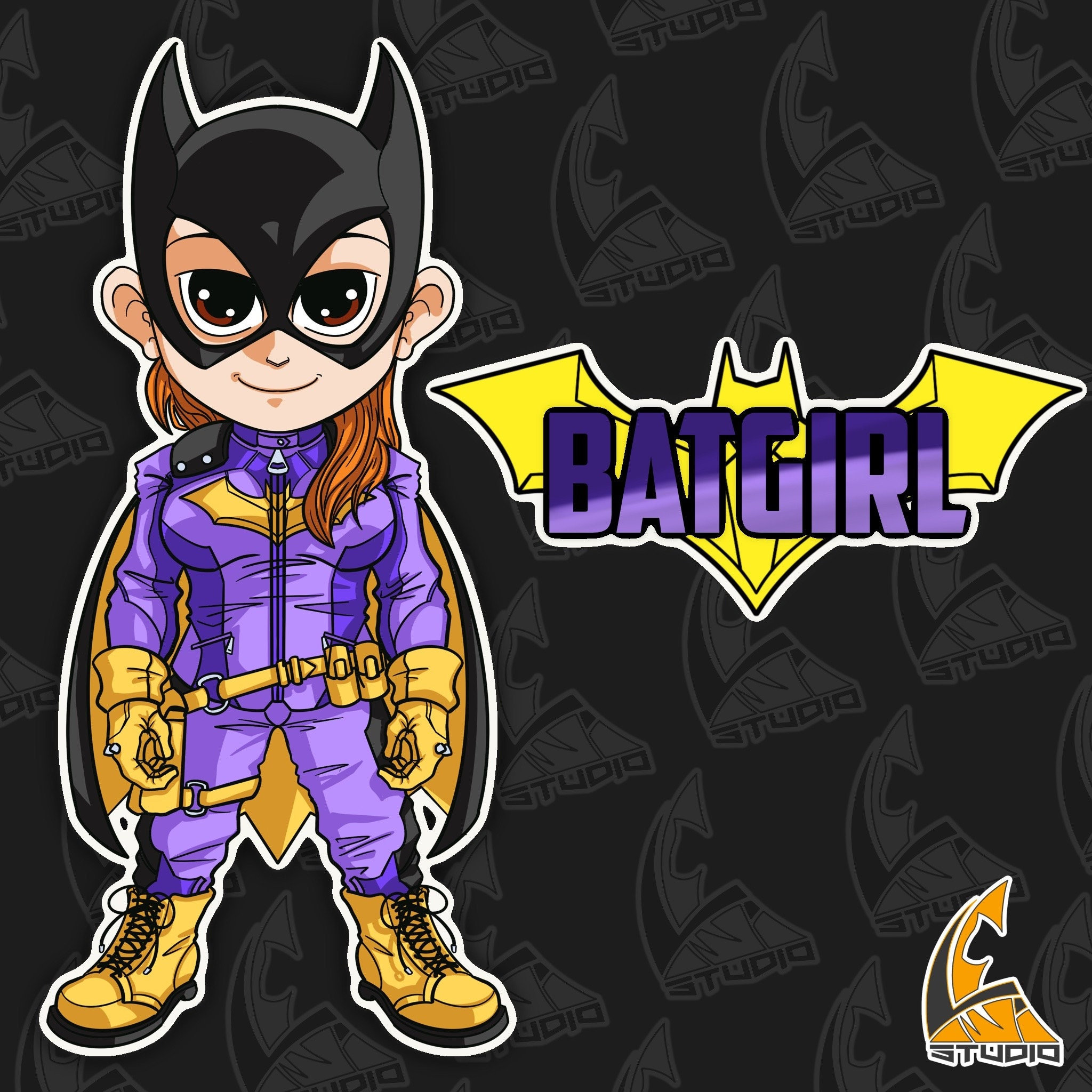 DC Heroes: Batgirl chibi/cute/kawaii Png Jpeg Tiff - Etsy