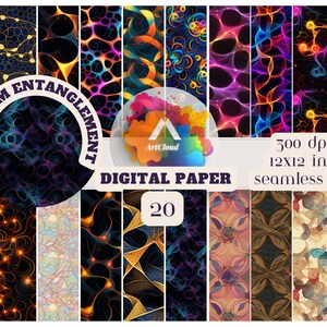 Quantum Entanglement Digital paper, SEAMLESS pattern